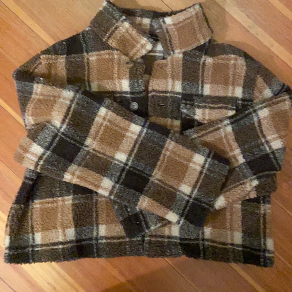 Thrifted Teddy coat cropped jacket